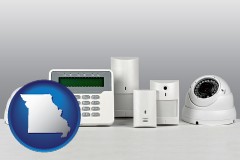 missouri map icon and home alarm system