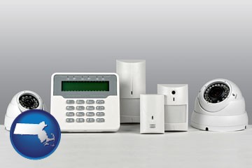 home alarm system - with Massachusetts icon