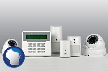 home alarm system - with Wisconsin icon